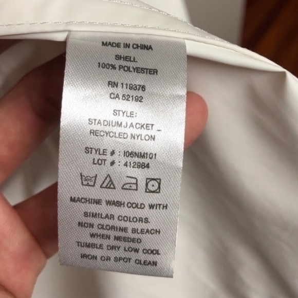 Helmut Lang X Parley Nylon Women's Crisp White Rain Jacket L NWOT - Picture 3 of 5